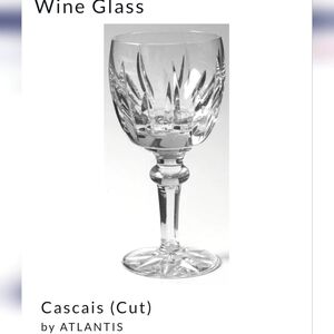 8 ATLANTIS CASCAIS CRYSTAL WINE GLASSES PERFECT CONDITION NO SCRATCHES OR CHIPS.